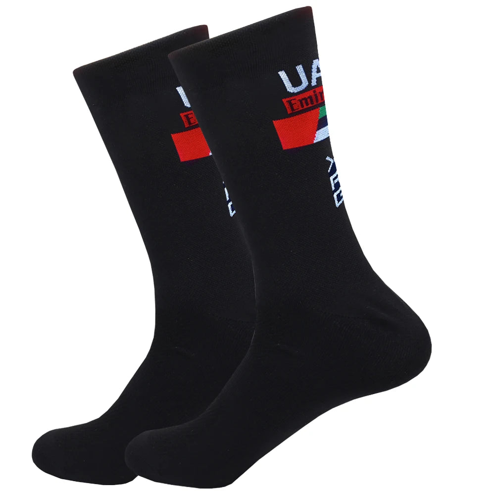 Cycling Grip Socks - Non Slip Quick Dry Mid-Calf Breathable Sports Performance Socks - ZOOMNSTORE