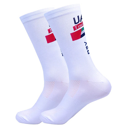 Cycling Grip Socks - Non Slip Quick Dry Mid-Calf Breathable Sports Performance Socks - ZOOMNSTORE