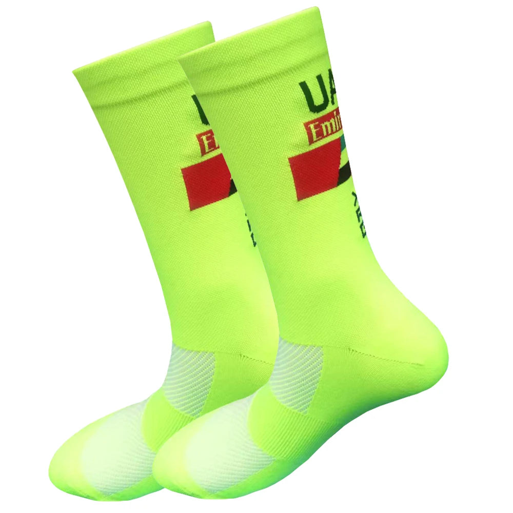 Cycling Grip Socks - Non Slip Quick Dry Mid-Calf Breathable Sports Performance Socks - ZOOMNSTORE