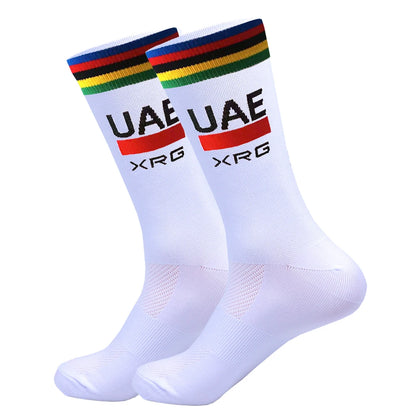 Cycling Grip Socks - Non Slip Quick Dry Mid-Calf Breathable Sports Performance Socks - ZOOMNSTORE