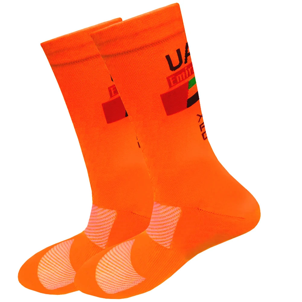 Cycling Grip Socks - Non Slip Quick Dry Mid-Calf Breathable Sports Performance Socks - ZOOMNSTORE