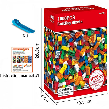 DIY Building Blocks Set | 1000 Compatible With Lego Plastic Construction Blocks - Birthday Gift - ZOOMNSTORE