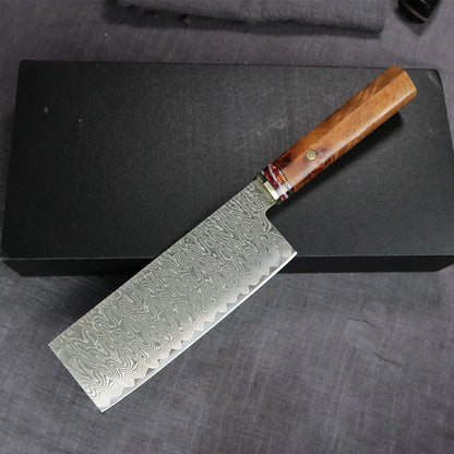Damascus Steel Chef Knife - Carbon Steel Chopping  Slicing Knife - ZOOMNSTORE