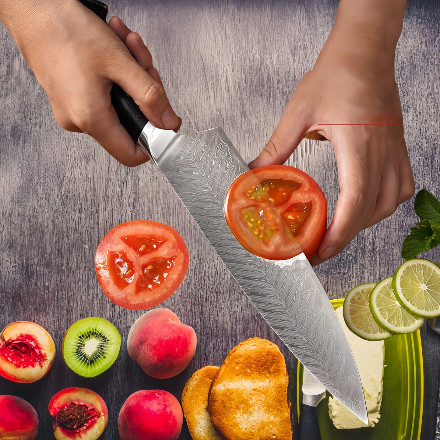 Damascus Chef Knife - AUS-10 Steel 67-Layer Vg10 Slicing Cleaver for Meat and Fish - ZOOMNSTORE