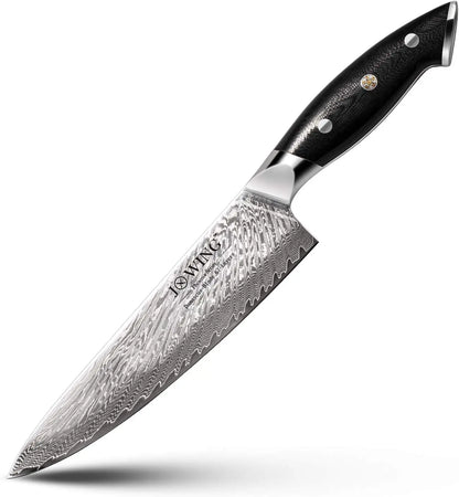 Damascus Chef Knife - AUS-10 Steel 67-Layer Vg10 Slicing Cleaver for Meat and Fish - ZOOMNSTORE