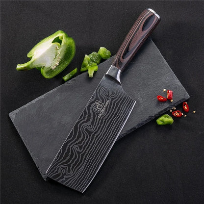 Damascus Pattern Kitchen Slicing Knife - Premium Chef Knife - ZOOMNSTORE
