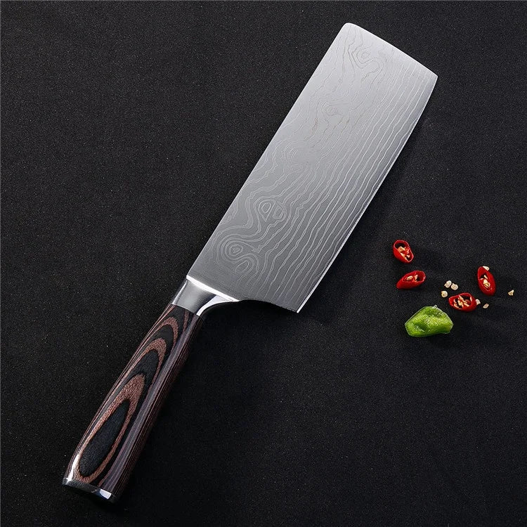 Damascus Pattern Kitchen Slicing Knife - Premium Chef Knife - ZOOMNSTORE