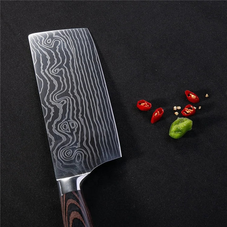 Damascus Pattern Kitchen Slicing Knife - Premium Chef Knife - ZOOMNSTORE