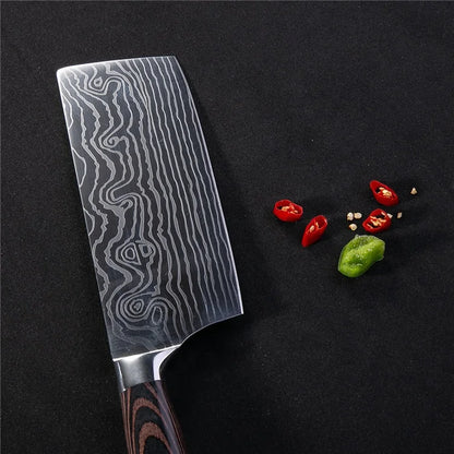 Damascus Pattern Kitchen Slicing Knife - Premium Chef Knife - ZOOMNSTORE