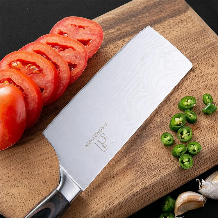 Damascus Pattern Kitchen Slicing Knife - Premium Chef Knife - ZOOMNSTORE