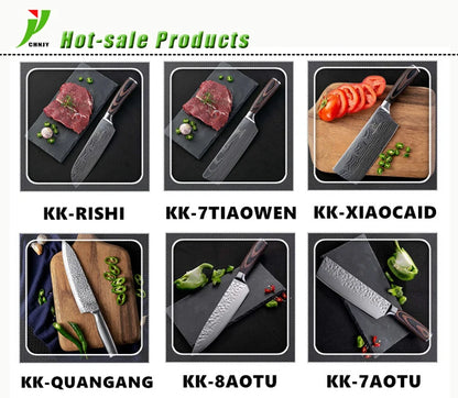 Damascus Pattern Kitchen Slicing Knife - Premium Chef Knife - ZOOMNSTORE