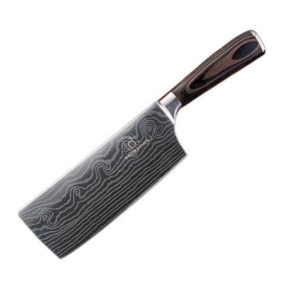 Damascus Pattern Kitchen Slicing Knife - Premium Chef Knife - ZOOMNSTORE