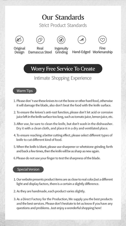 Damascus Knife Set - 67-Layer Steel with White Oak  Red G10 Handles 1-6 Pieces - ZOOMNSTORE