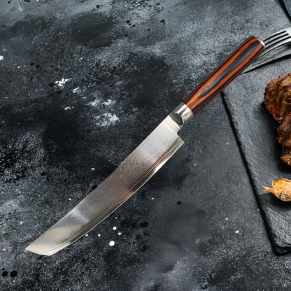 Damascus Steel Chef Knife - Butcher Cleaver  Kiritsuke Slicing Tool - ZOOMNSTORE