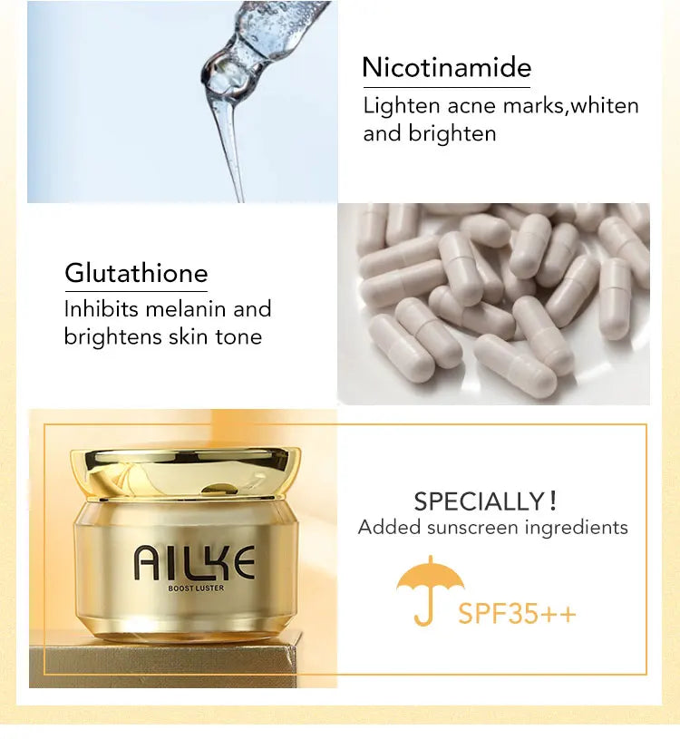 AILKE Dark Spot Corrector Cream with SPF 35 - Hydrating Skin Tone Brightener for Anti-Sunburn Care - ZOOMNSTORE