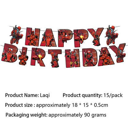 Deadpool Birthday Party Supplies - Disposable Tableware Cake Topper and Banner - ZOOMNSTORE