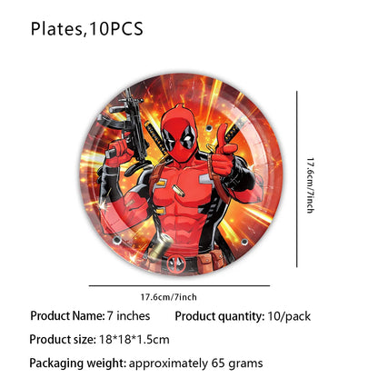 Deadpool Birthday Party Supplies - Disposable Tableware Cake Topper and Banner - ZOOMNSTORE