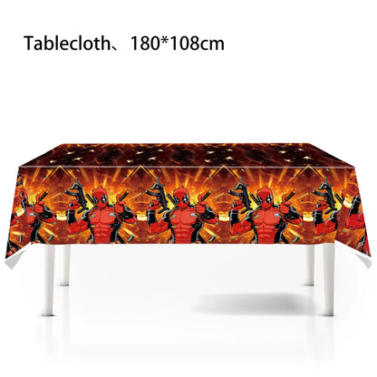 Deadpool Birthday Party Supplies - Disposable Tableware Cake Topper and Banner - ZOOMNSTORE