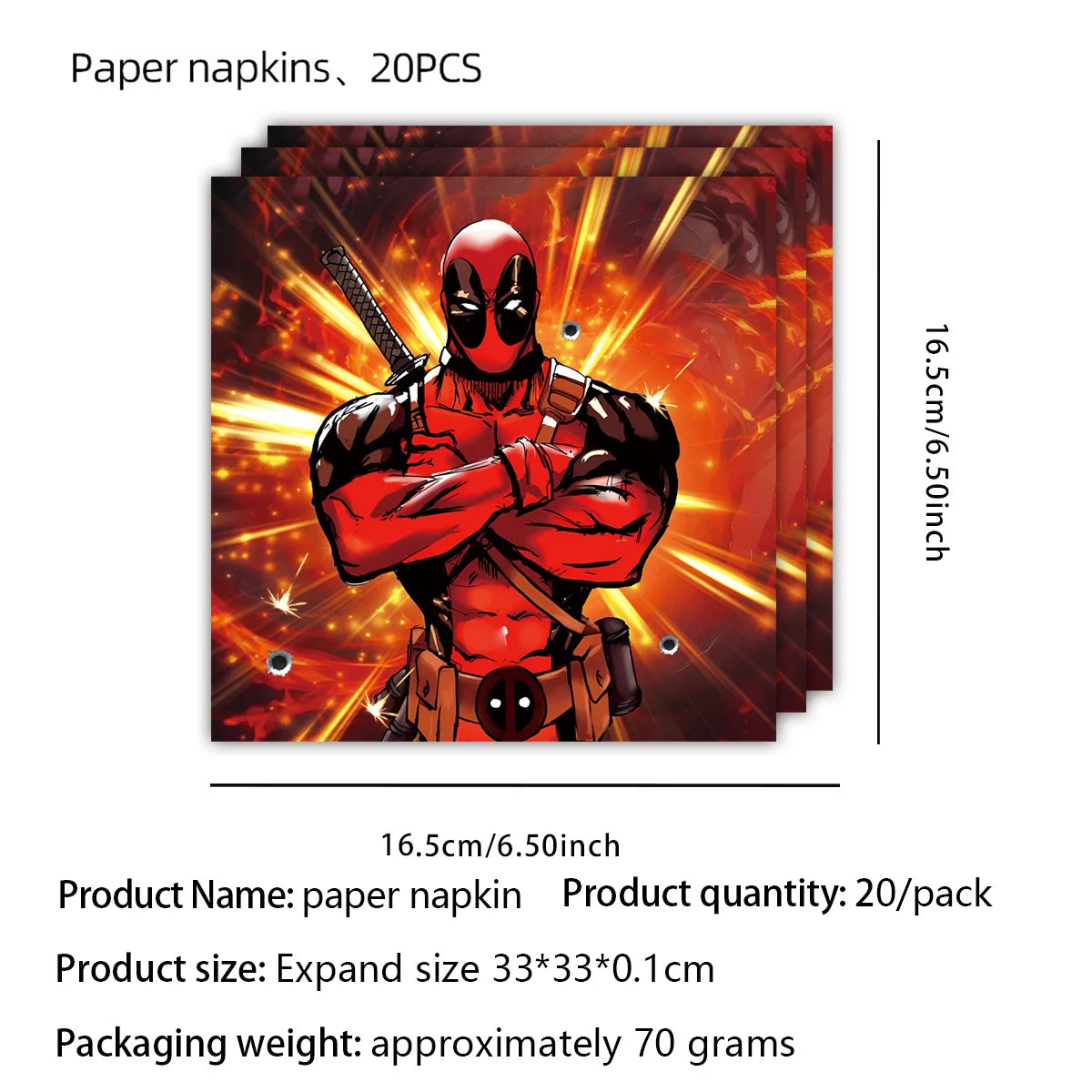 Deadpool Birthday Party Supplies - Disposable Tableware Cake Topper and Banner - ZOOMNSTORE