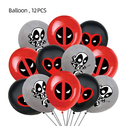 Deadpool Birthday Party Supplies - Disposable Tableware Cake Topper and Banner - ZOOMNSTORE