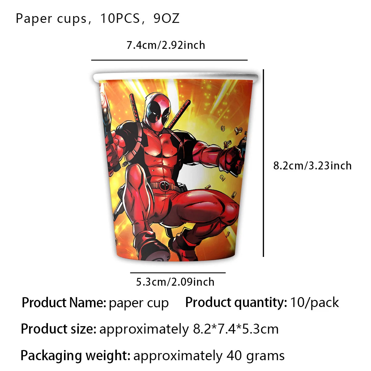 Deadpool Birthday Party Supplies - Disposable Tableware Cake Topper and Banner - ZOOMNSTORE