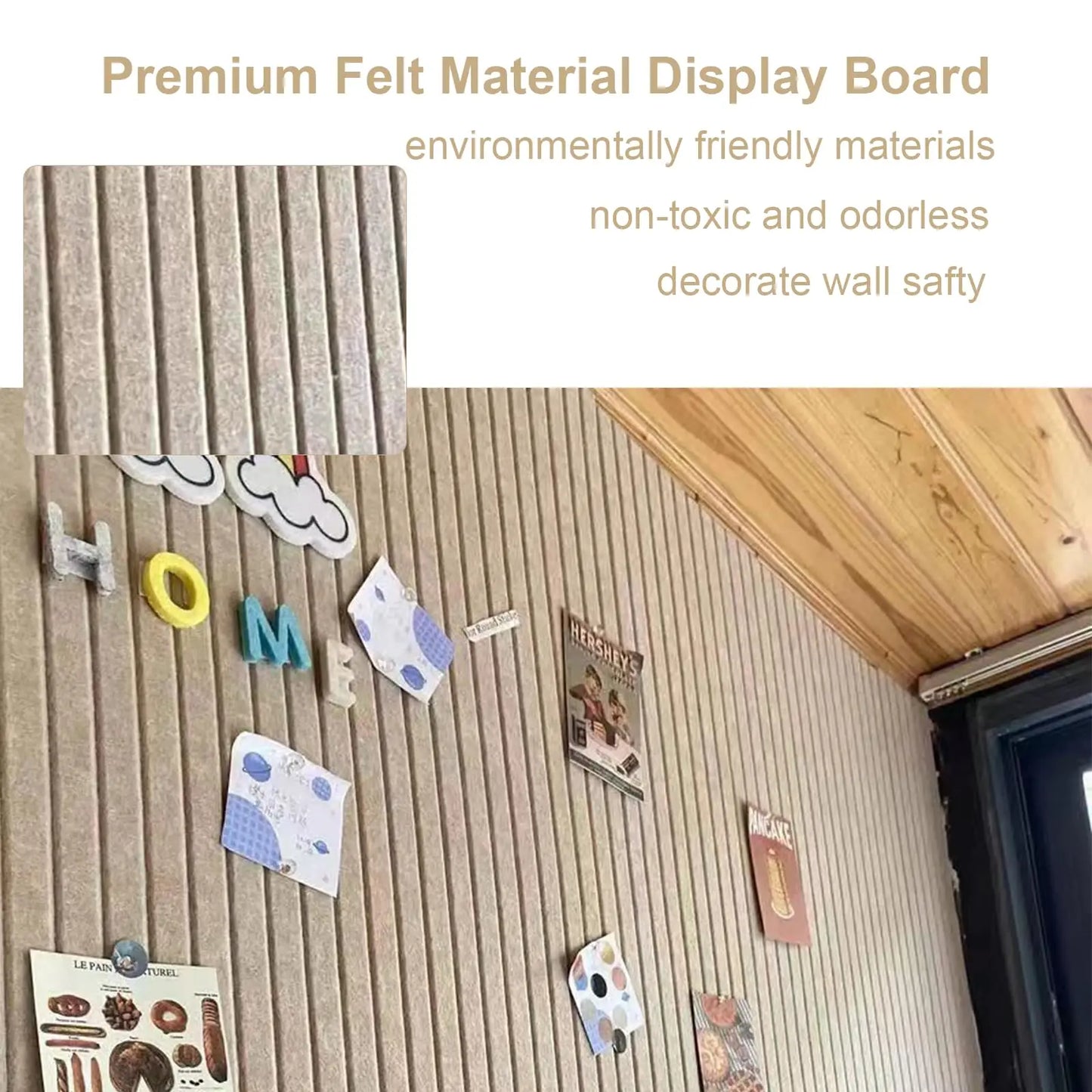 Decorative Felt Cork Board – Large Bulletin Board Foldable Photo Display Panel - ZOOMNSTORE