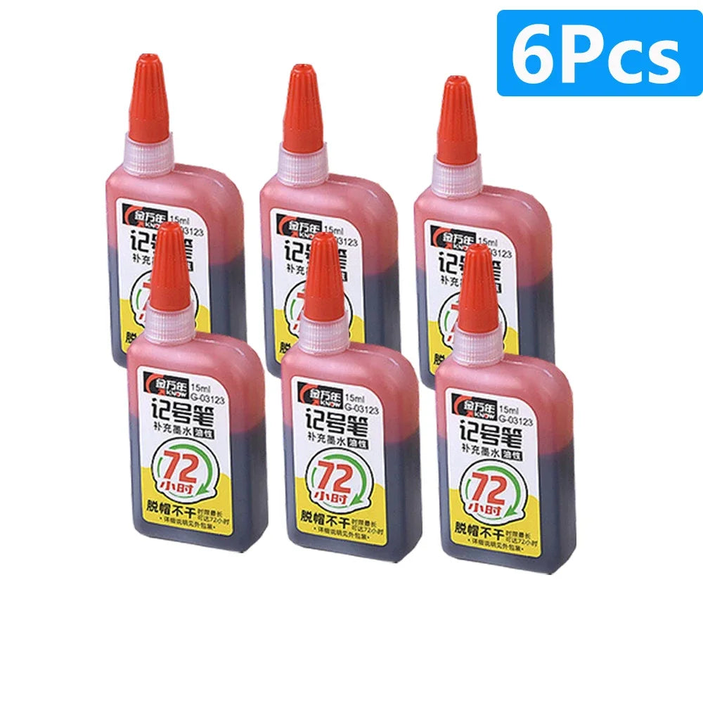 1-6Pcs Multi-Purpose 45mm Deep Drill Hole Long Nib Marker Pens Waterproof for Bathroom Woodworking Long Head Carpenter Pen - ZOOMNSTORE