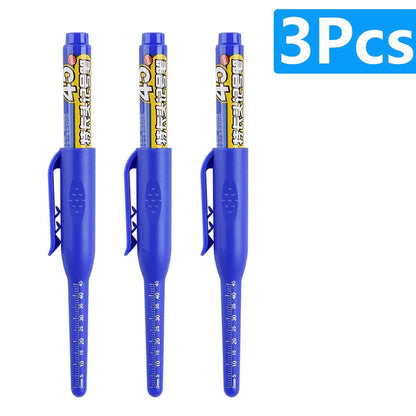 1-6Pcs Multi-Purpose 45mm Deep Drill Hole Long Nib Marker Pens Waterproof for Bathroom Woodworking Long Head Carpenter Pen - ZOOMNSTORE
