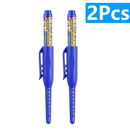 1-6Pcs Multi-Purpose 45mm Deep Drill Hole Long Nib Marker Pens Waterproof for Bathroom Woodworking Long Head Carpenter Pen - ZOOMNSTORE