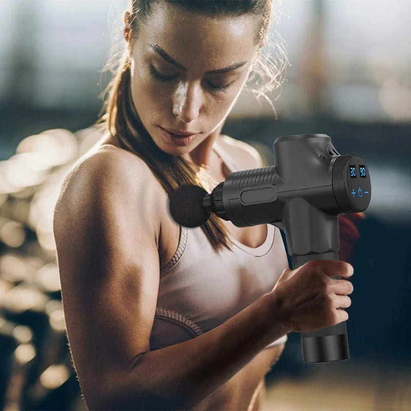 Deep Muscle Massage Gun Electric Percussion Pistol Massager For Body Neck Back Leg Fitness Tool 30 Levels - ZOOMNSTORE