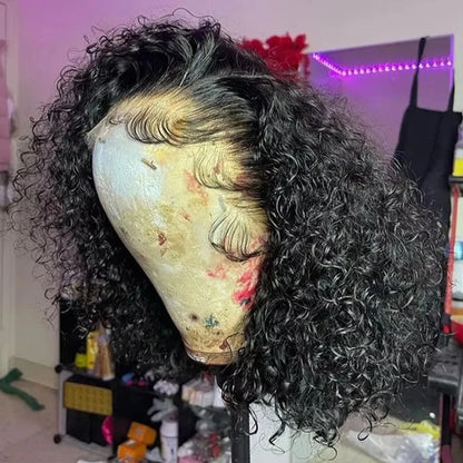 Deep Wave Bob Wig - Preplucked Lace Front Wig 13x6 Short Curly Human Hair - ZOOMNSTORE