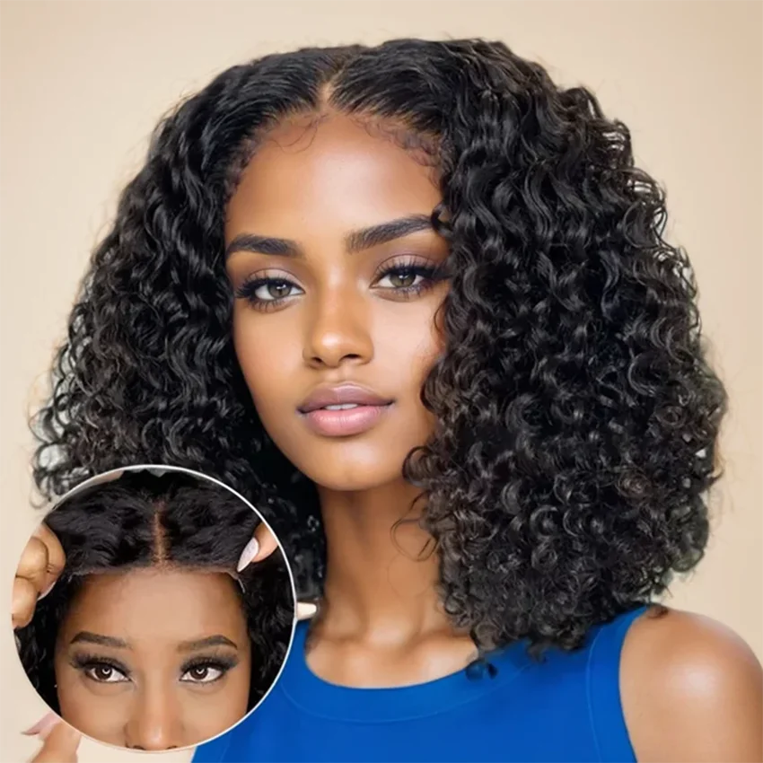 Deep Wave Bob Wig - Preplucked Lace Front Wig 13x6 Short Curly Human Hair - ZOOMNSTORE