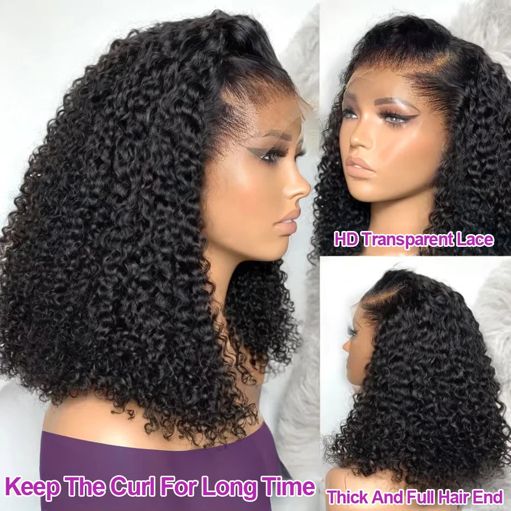 Deep Wave Bob Wig - Preplucked Lace Front Wig 13x6 Short Curly Human Hair - ZOOMNSTORE