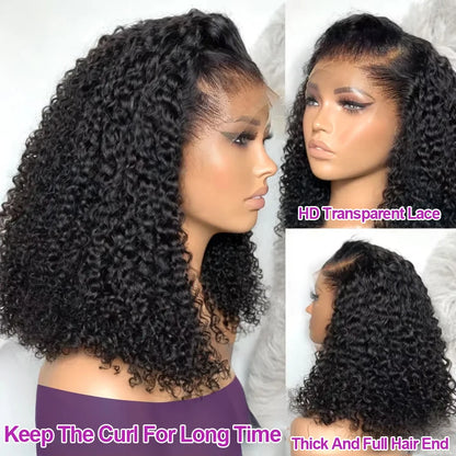 Deep Wave Bob Wig - Preplucked Lace Front Wig 13x6 Short Curly Human Hair - ZOOMNSTORE
