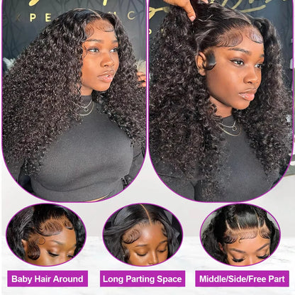 Deep Wave Bob Wig - Preplucked Lace Front Wig 13x6 Short Curly Human Hair - ZOOMNSTORE