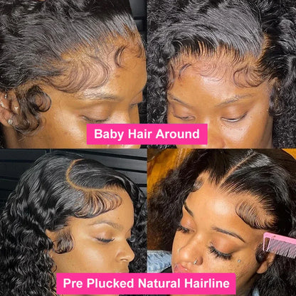 Deep Wave Bob Wig - Preplucked Lace Front Wig 13x6 Short Curly Human Hair - ZOOMNSTORE