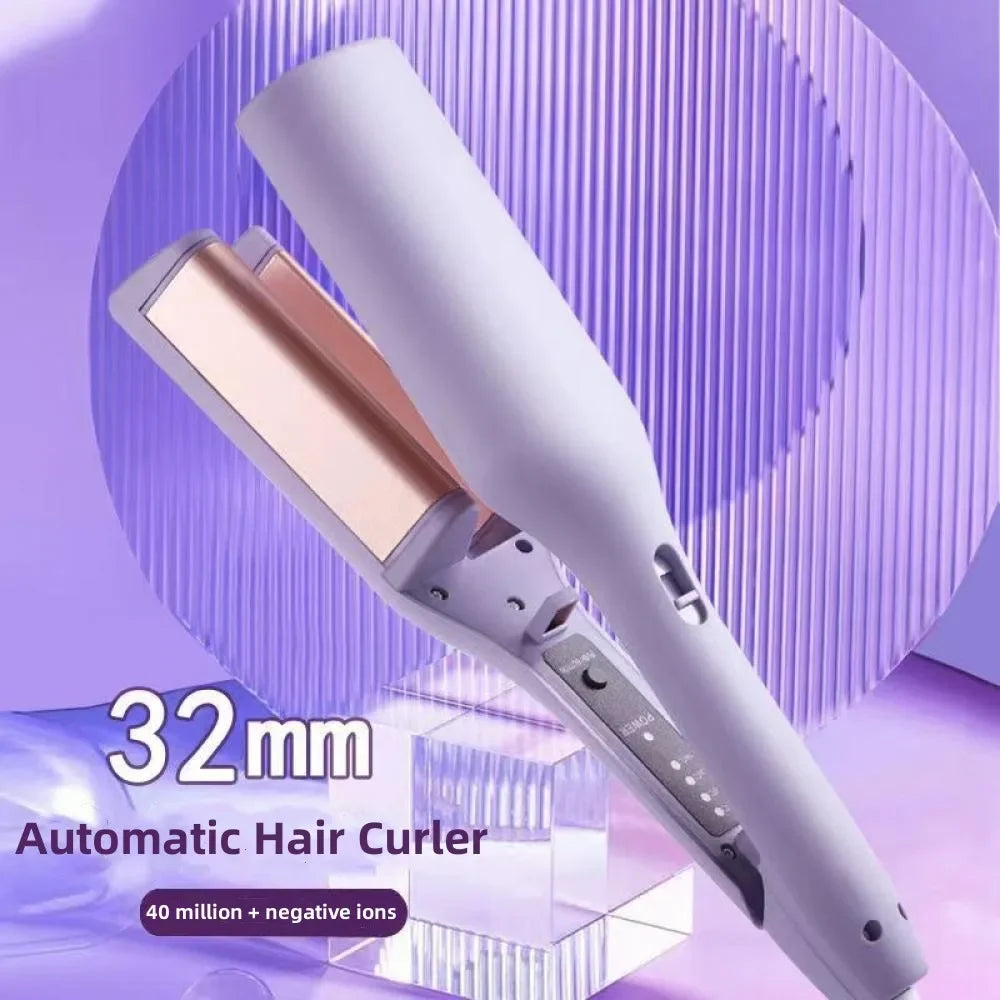 Deep Wave Hair Curler - 32mm Temperature Adjustable Curling Iron with Tourmaline Ceramic - ZOOMNSTORE