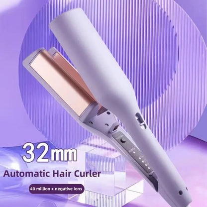 Deep Wave Hair Curler - 32mm Temperature Adjustable Curling Iron with Tourmaline Ceramic - ZOOMNSTORE
