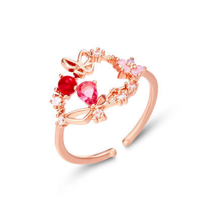 Korean Delicate Flowers Rings for Women Girls Temperament Micro-inlaid Crystal Zircon Finger Rings Party Jewelry Accessories - ZOOMNSTORE