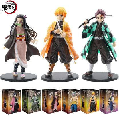 Anime Figure Demon Slayer Figures Kimetsu No Yaiba Doll Tanjiro Nezuko Zenitsu Figurine Inosuke Warrior Action Figure Model Toys - ZOOMNSTORE