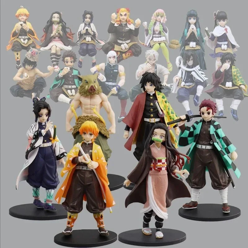 Anime Figure Demon Slayer Figures Kimetsu No Yaiba Doll Tanjiro Nezuko Zenitsu Figurine Inosuke Warrior Action Figure Model Toys - ZOOMNSTORE