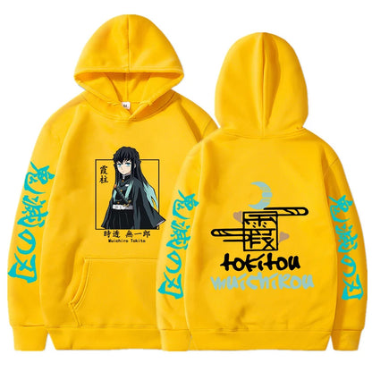 Demon Slayer Hoodie - Muichiro Tokito Printed Anime Hooded Sweatshirt Plus Size Casual Pullover - ZOOMNSTORE