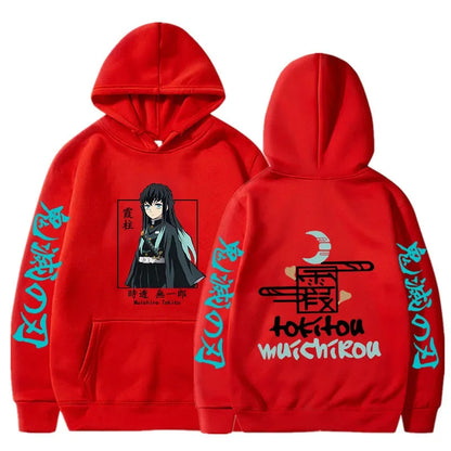 Demon Slayer Hoodie - Muichiro Tokito Printed Anime Hooded Sweatshirt Plus Size Casual Pullover - ZOOMNSTORE