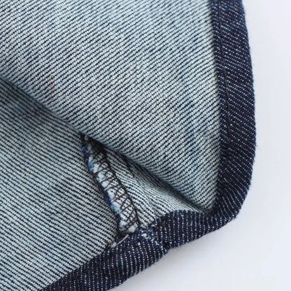 Denim Midi Dress – Slim Waist Ankle Length With Lapel Collar & Side Zipper - ZOOMNSTORE