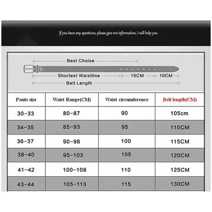 Luxury Mens Plus Size Designer Belt - High Quality PU Leather with Automatic Metal Buckle 130-170cm - ZOOMNSTORE