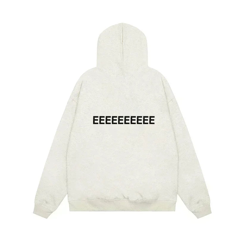 Designer Oversized Hoodie - Luxury Mens Flocked Logo Sweatshirt - ZOOMNSTORE