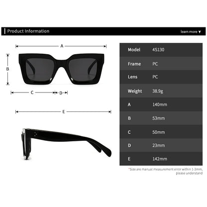 Designer Sunglasses Women - Luxury Brand Retro Square Shades with UV400 Protection - ZOOMNSTORE