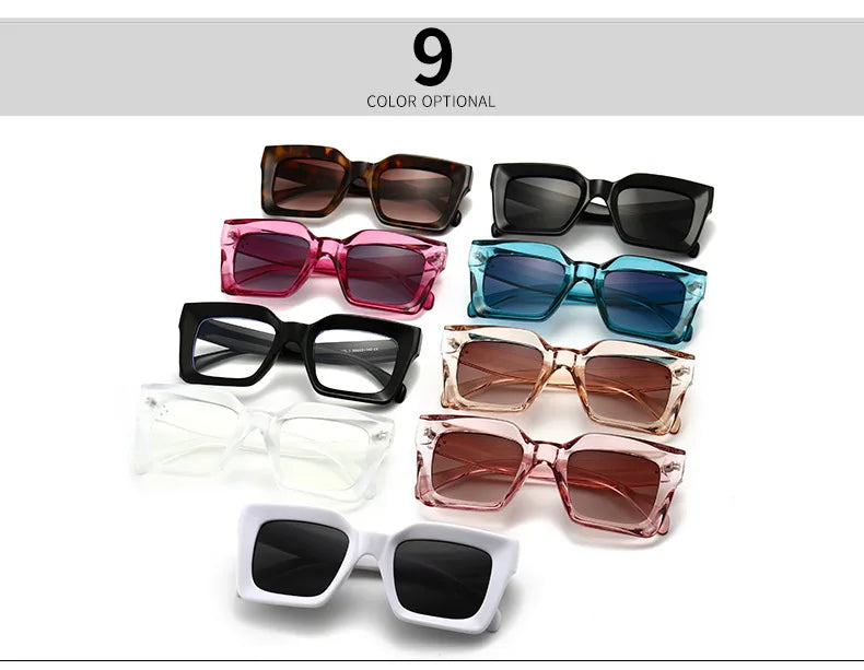 Designer Sunglasses Women - Luxury Brand Retro Square Shades with UV400 Protection - ZOOMNSTORE