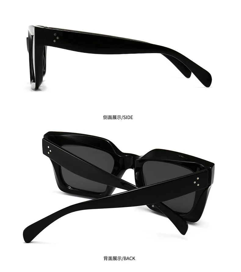 Designer Sunglasses Women - Luxury Brand Retro Square Shades with UV400 Protection - ZOOMNSTORE