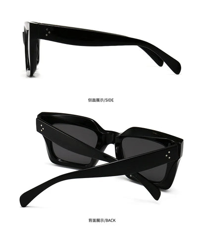 Designer Sunglasses Women - Luxury Brand Retro Square Shades with UV400 Protection - ZOOMNSTORE